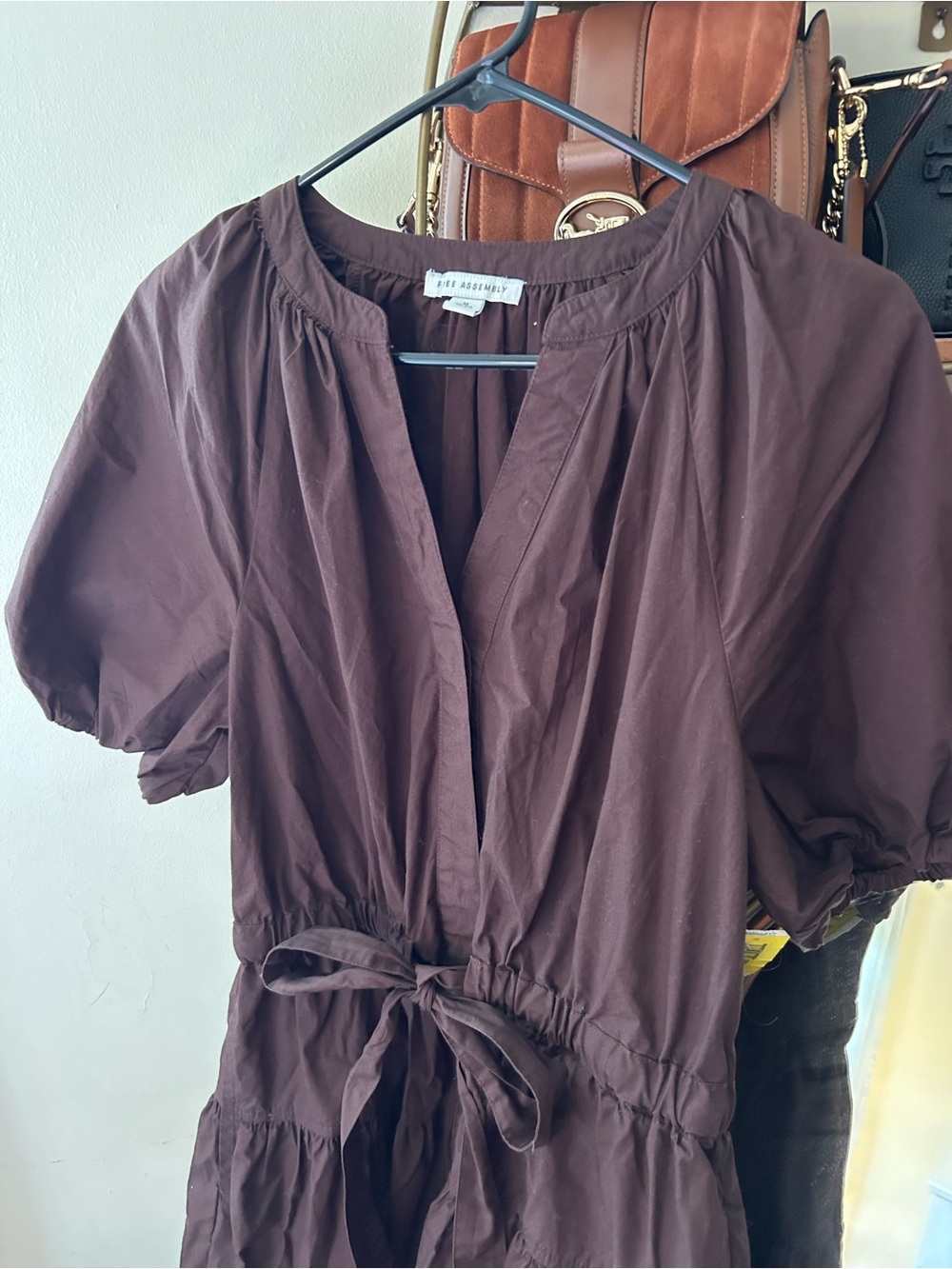 BROWN MIDI DRESS - Picture 2 of 8